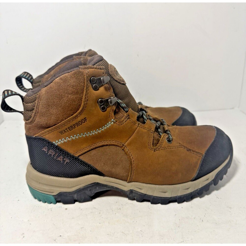 Ariat Boots Womens Sz 7 B Brown Leather Hiking Skyline Mid Waterproof Outdoors